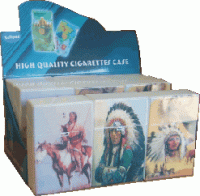 3114IN Indian Design Plastic Cigarette Case King Size, Flip Open (12PC)