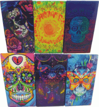 3116M33 Candy Skull Design Holds King Size Cigarettes Push To Open (12PC)