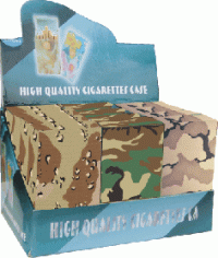 3117C Camouflage Designs Plastic Cigarette Case 100s Size Push Open (12PC)