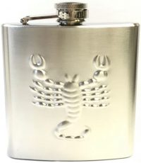 FL305S Stainless 7oz Flask Scorpion Crest Design (3PC) *