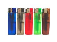 1274RUB Rubberized Transparent Disposable Electronic Lighter Regular Flame  (50PC)