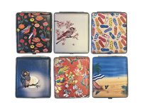 3101L20FUN Bird & Beach Designs Leather Wrapped Holds 20 Cigarettes 100s Size (12PC)