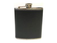 FL300. Black or Brown Leather Wrapped Flask, 7oz (8PC)