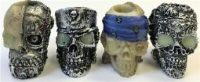 BUTT44. Silver Skull Design Resin Snuffer (24PC)
