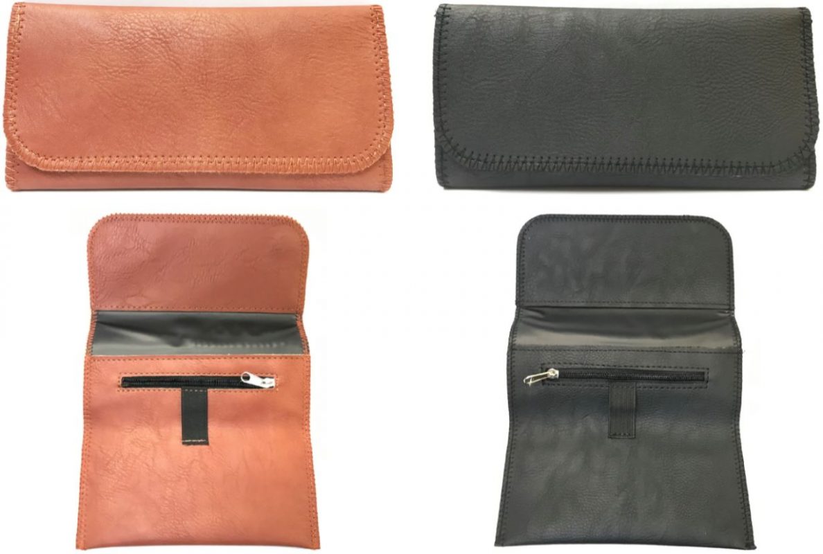3318 Tri-Fold Leatherette Tobacco Pouch W/ Magnetic Closure Lined