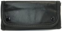 3322 Genuine Leather Tri-Fold Tobacco Pouch W/ Snap Closure 2 Lined Zipper Pockets (3PC) *