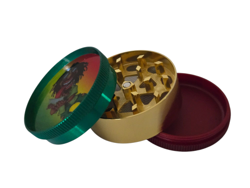 GR3Rasta2, 3 Part Metal Grinder, Rasta Design, 12pcs/Tray, $4.50/pc - Image 3