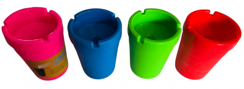 Ash1EC 2in1 Plastic Colored Cup Ashtrays, 12pcs/Tray - Image 2